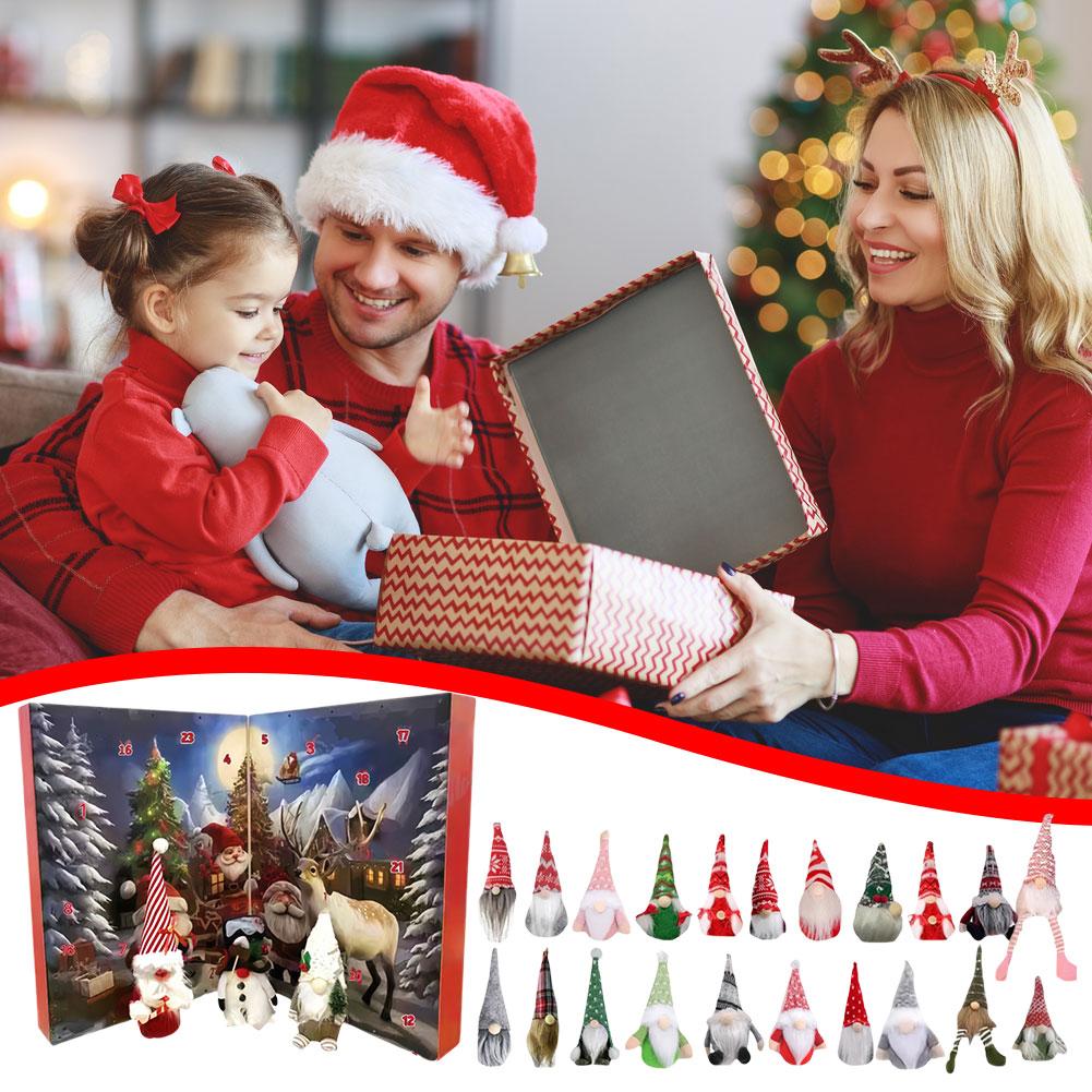 2025 Christmas Gnome Holidays Advent Calendar 24 Days Xmas Countdown Calendar Gnome Plush Christmas Countdown Calendar for Kids