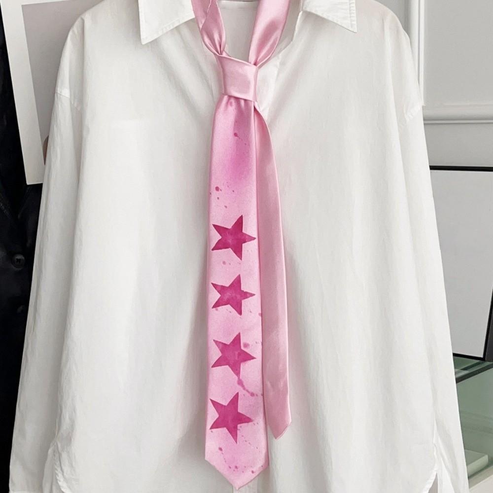 Y2K Star Tie Sweet Unisex Necktie Creative Glossy Tie Suit Accessories