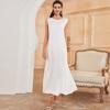 Women's Clothes Acetate Satin Versatile White Loose Sundress Outer Wear Sleeveless Muslim Dress