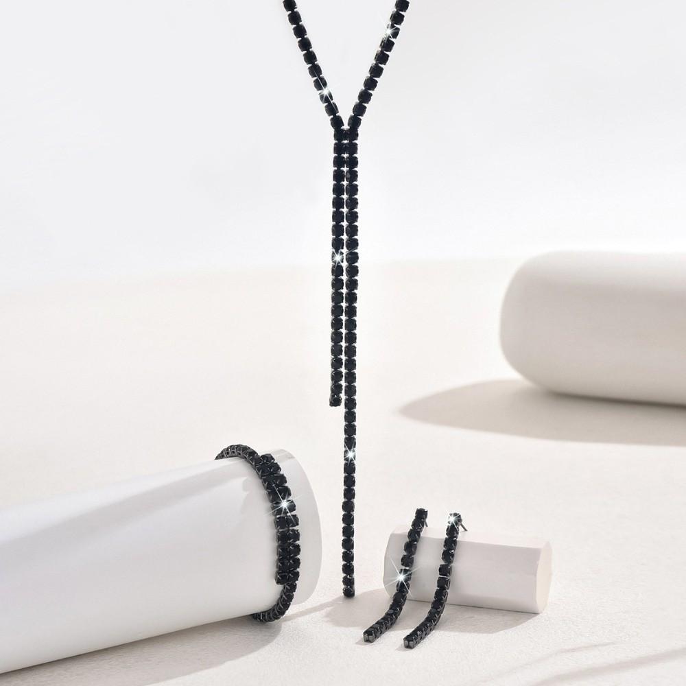 Набор ювелирных изделий из 4 шт. со сверкающими стразами Изысканный набор с кристаллами Свадебная вечеринка