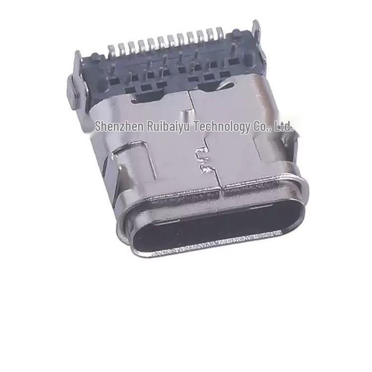 Водонепроницаемый USB 3.1 Type-C разъем female, 24-контактный, с выводами и резиновым кольцом, уровень водозащиты 7