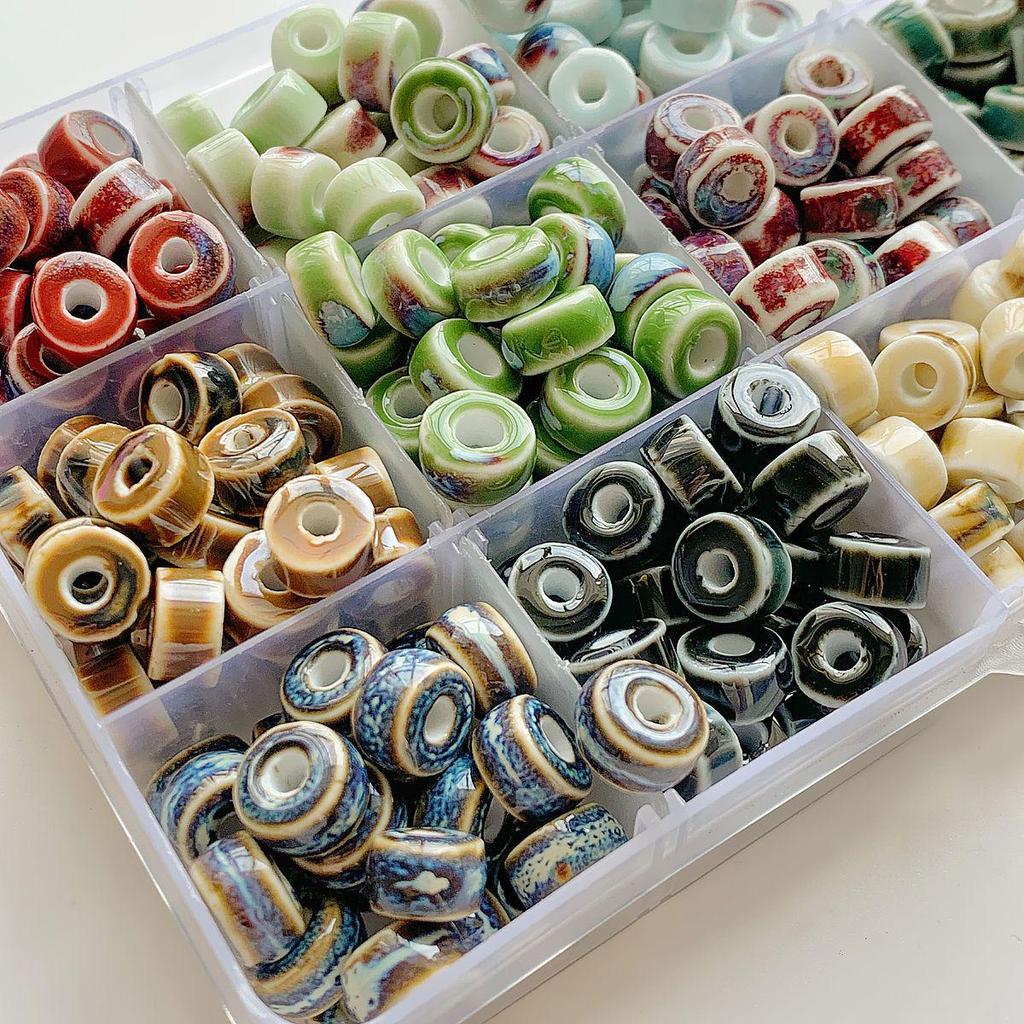High-Temp Ceramic Glazed Round Spacer Beads for DIY Jewelry