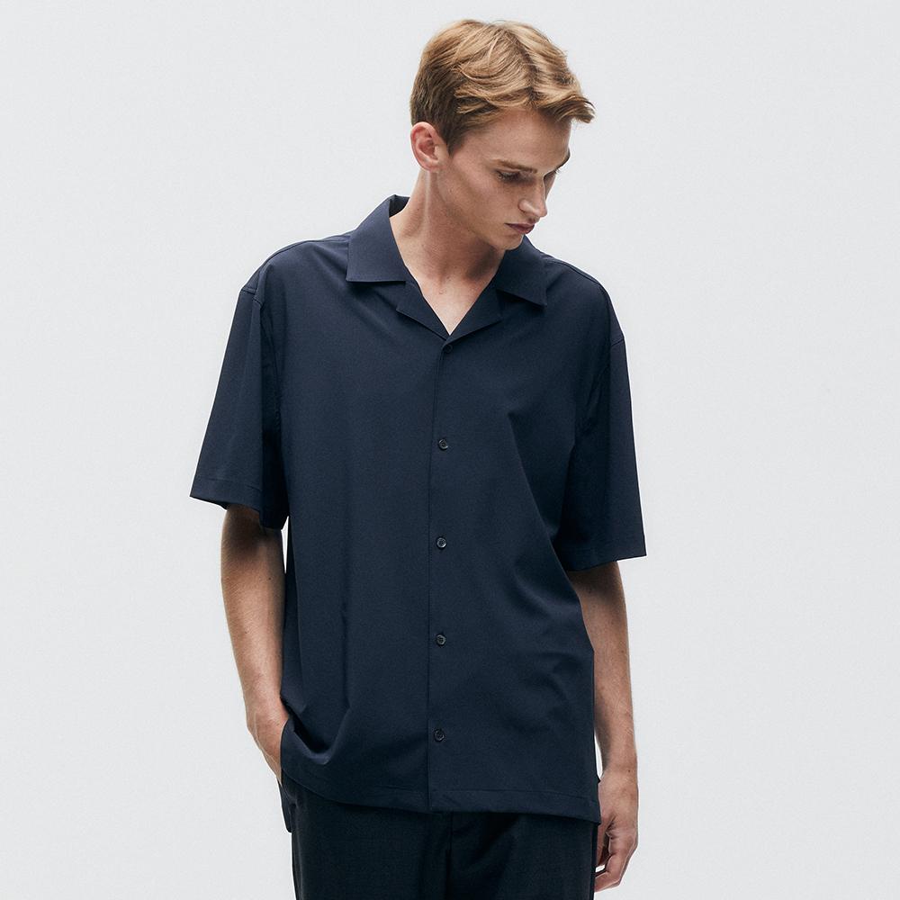 FINSDRUCK Solid Open Collar Shirts (Charcoal)