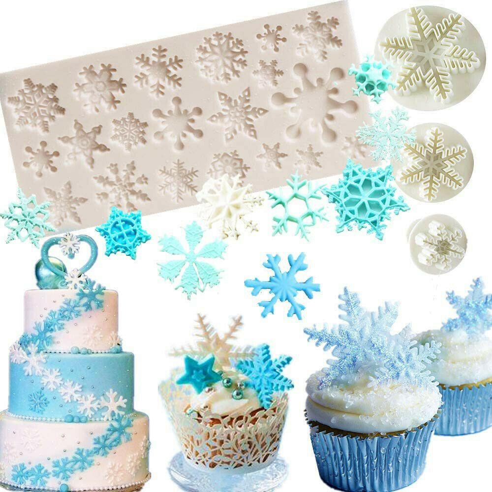 Cake Decorating Candy Christmas Baking Mould Fondant Snowflake Mold Chocolate
