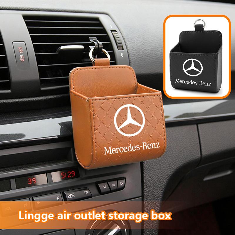 AABGX1 For Benz Car Air Outlet Hanging Organizer Mesh Bag Square Storage Box Accessories Exclusive AMG W124 W203 W204 SPRINTER V CLASS