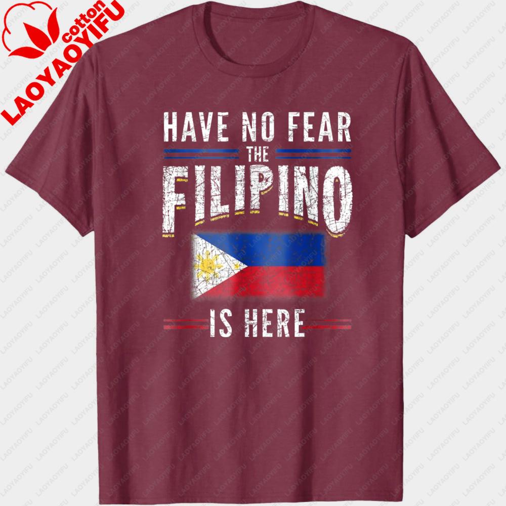 Have No Fear The Filipino Is Here Printed Shirt Philippines Flag Tshirt Funny Patriotism Gift Tee Retro Style Unisex Unisex Tee Top