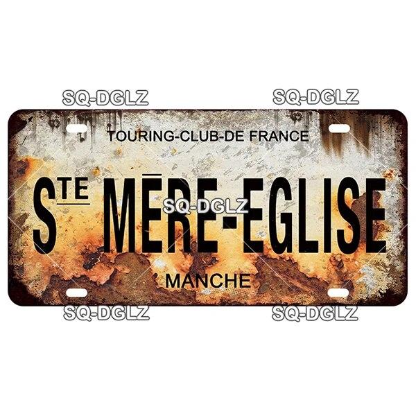 SQ-DGLZ Paris Bangde Road License Plate Warning Tin Sign State Wall Decoration Metal Sign Home Decor Painting Plaques Art Poster