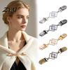 Cardigans Sweater Clips Geometric Rhombus Cardigan Clip, Retro Clothing Clip with Faux Shawls Decorative Cats Eye Stone, Cincher for Dress Shawl Pants
