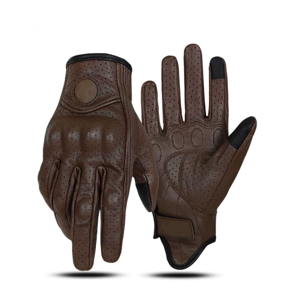 Retro Goat Skin Motorcycle Gloves Comfortable Flexible Protective Breathable Custom Logo OEM ODM Manufacturer