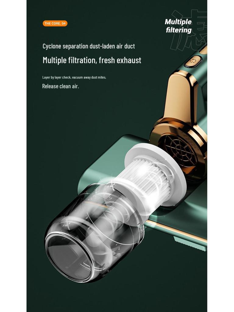 Беспроводной ручной пылесос для удаления пылевых клещей с кровати с высокой силой всасывания и стерилизацией - Американский дизайн