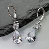Simple Elegant Teardrop Cubic Zirconia Dangle Earrings for Women Luxury Bridal Wedding Jewelry