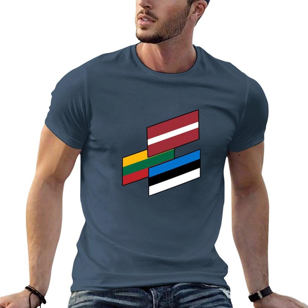 The Baltic States Flags TShirt Sporty Breathable Short Sleeve TShirt