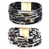 Multilayer Leopard Leather Bangle Jewelry Accessories Wide Wristband  Daily Wear