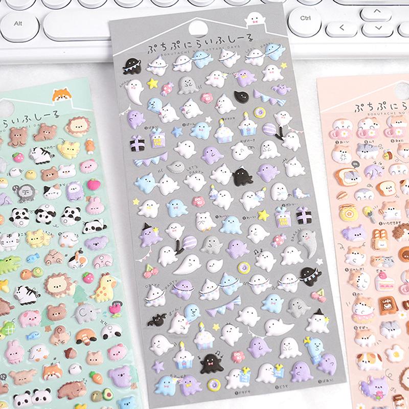 Kawaii Мини Животные Мультфильм 3D Пушистые Наклейки Милый Diy Журнал Чехол Для Телефона Канцелярские Наклейки Diy Украшения Наклейки