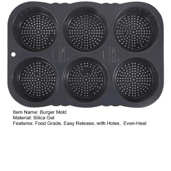 Yousheng 6 сеток, форма для гамбургеров, пищевая легкосъемная форма с отверстиями, форма для французского хлеба с равномерным нагревом, антипригарный инструмент для выпечки