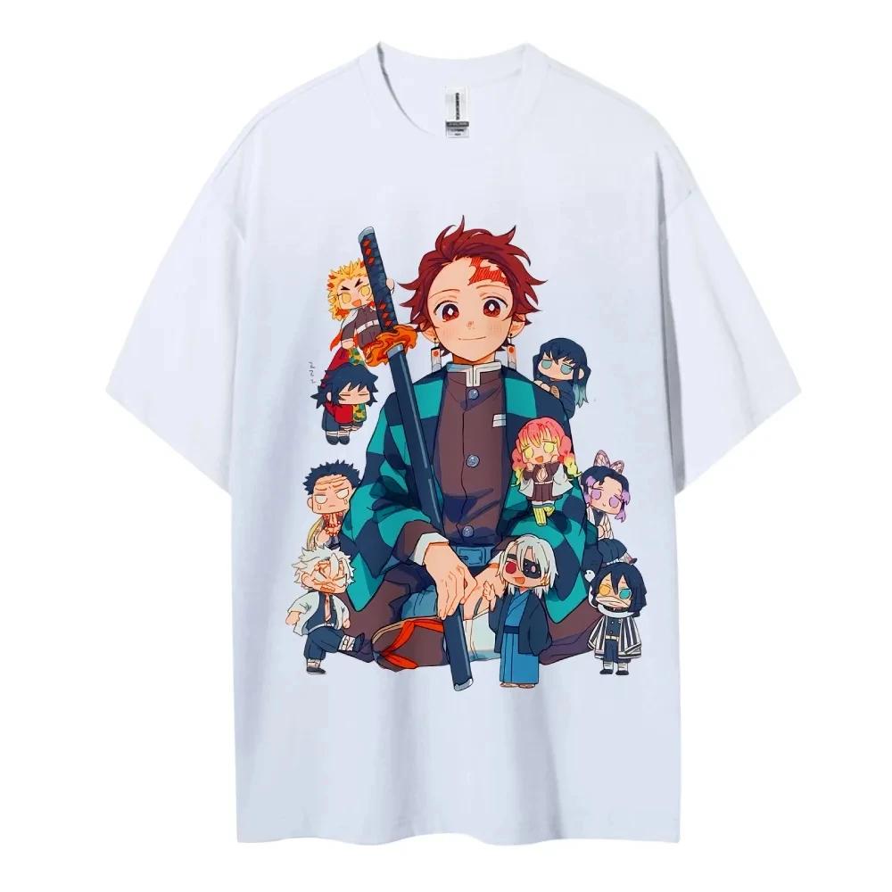 Hot Sale Demon Slayer Japanese Hot-blooded Anime Classic Loose Casual Oversized Short-sleeved Comfortable Soft Cotton Summer New Tee Oversized Top