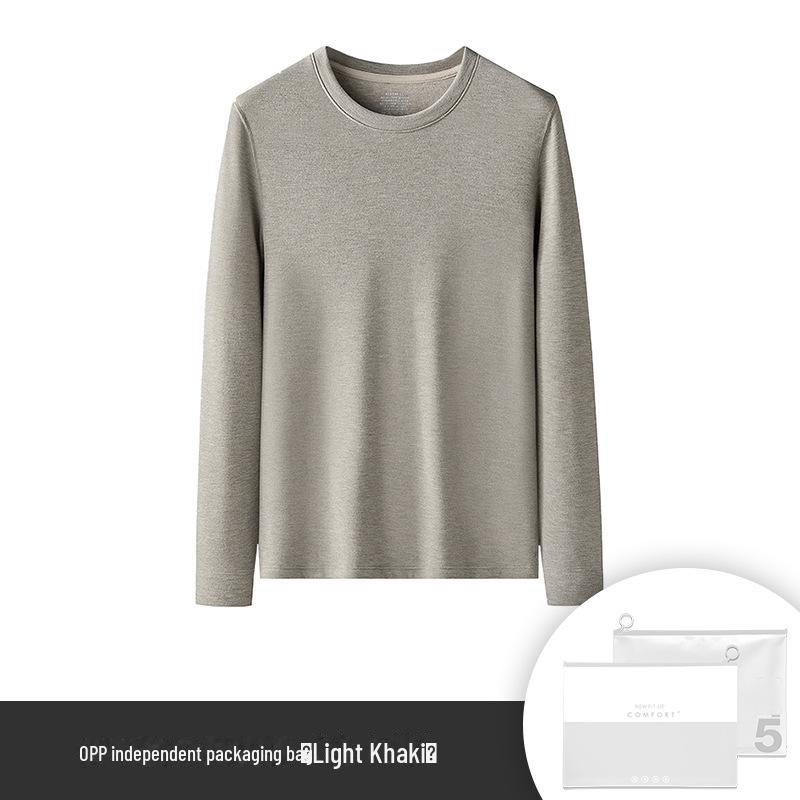 Мужская терморубашка из шелка и шерсти с полувысоким воротником и флисовой подкладкой