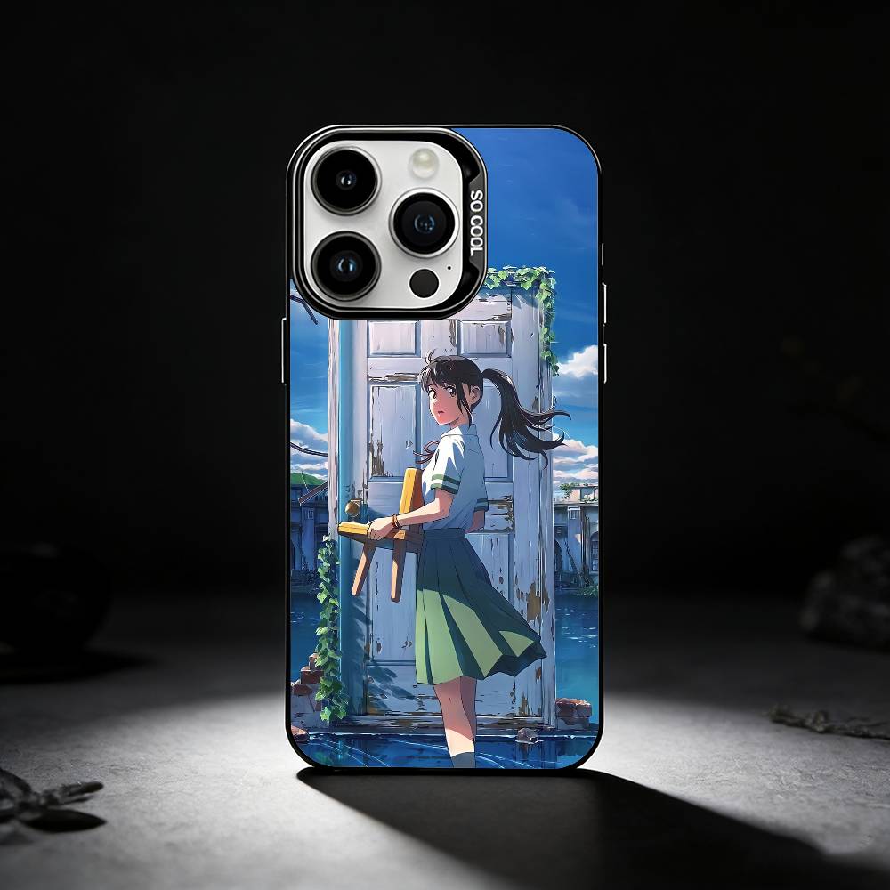 A-Аниме S-Судзумэ Чехол для телефона для iPhone 17,16,15,14,13,12,11 Plus,Pro Max,XS,Цветной серебряный чехол для телефона