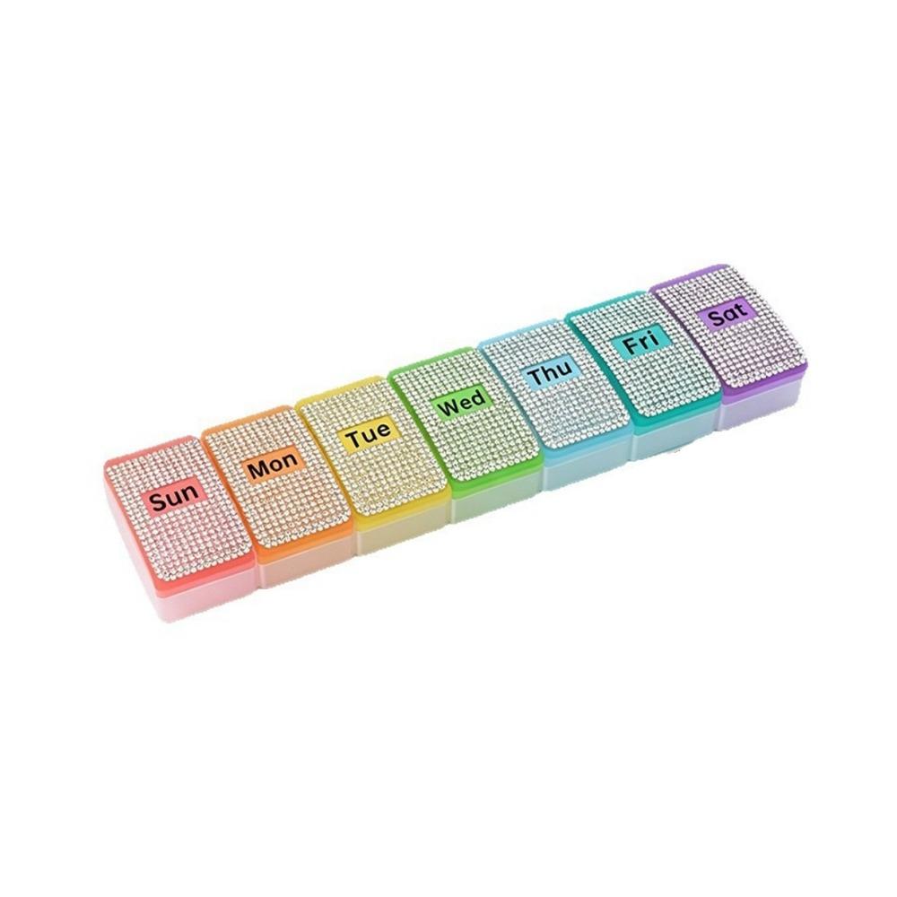 Sealed 7 Day Pill Case 7 Grids Pill Dispenser Portable Vitamin Storage Container Travel