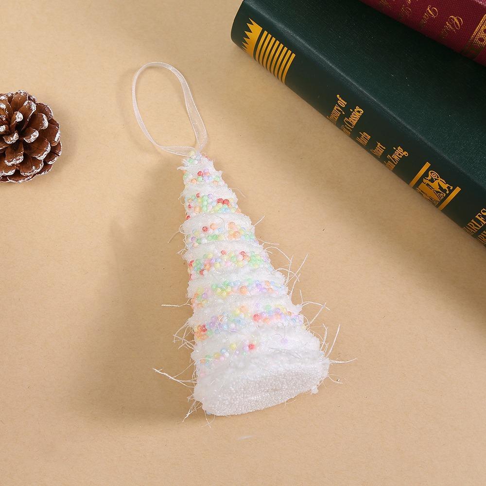 Flocking Xmas Tree Decor DIY Ice Cream Pendant Creative Candy Cane Ornament Home Decor