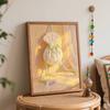 Oil painting digital art kit for DIY home decor with vintage lace pouch and pearl aesthetics wall art painting