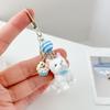 Flocking Puppy Keychain Furry Dog Phone Chain Strap Charm Keyring Jewelry Anti-Lost Lanyard Bag Decor