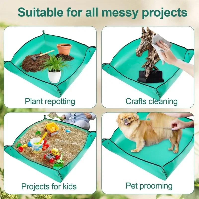 Waterproof Foldable Planting Mat Garden Mat Garden Potting Pad for Flowerpot Transplanting Mixing Soil Plant Pruning Garden Tool