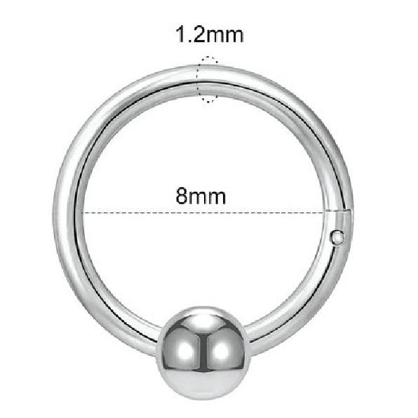 ZS 1 PC Round 316L Stainless Steel Nose Ring Men 16G Septum Clicker 8MM/10MM Punk Rock Ear Helix Septum Rings Piercing Jewelry