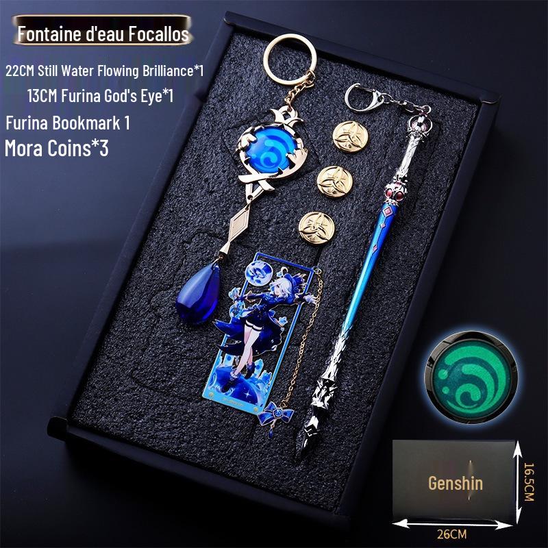 Genshin Impact Keychains, Bookmarks, Charms & Weapon Models Set - Ideal Gifts for Students