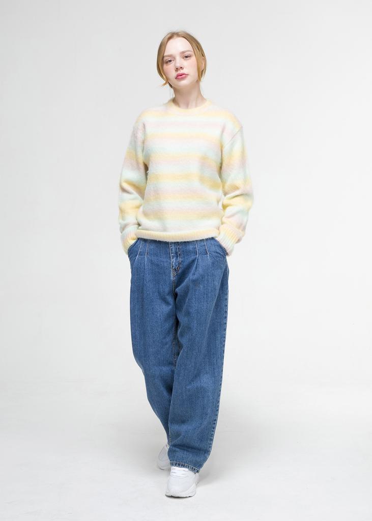 NOWHERE Yellow Gradient Men'S And Women'S Round Knit