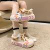 Дизайнерские Милые Каваи Кроссовки Папы для Женщин Девочек Платформа Вулканизированные Туфли Дамские Красочные Круглый Носок Повседневные Меховые Теплые Туфли Зима