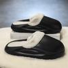 Men Cotton Slipper Winter Black Plush Indoor House Shoes Casual Sports Warm Thick Sole Fur Slipper for Men