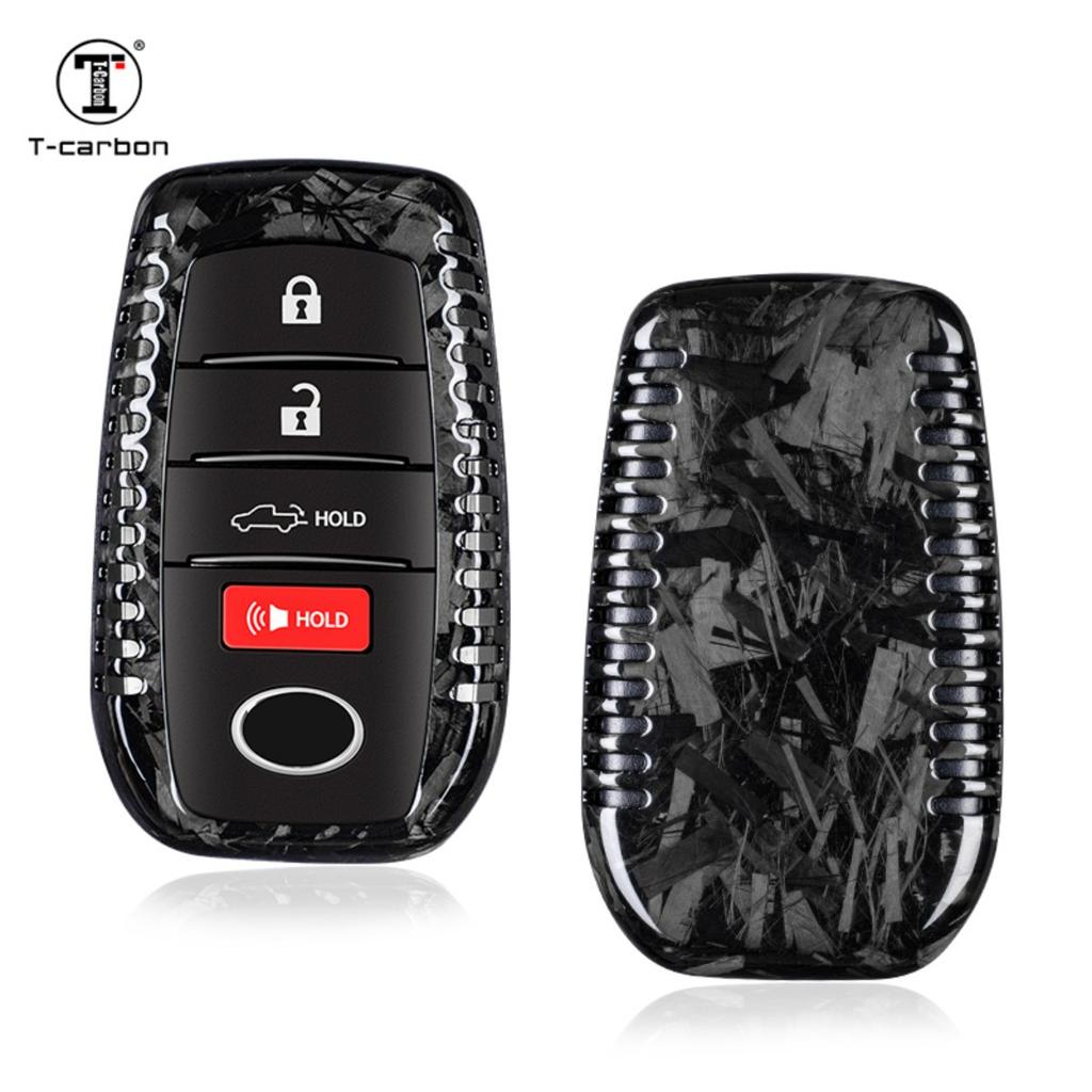 Чехол для ключа автомобиля T-Carbon Подходит для Toyota Prado Corolla Кованое волокно Кейс для ключа Чехол-держатель Аксессуары для интерьера автомобиля