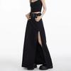Long Black Skirt Women Streetwear High Waist A-line Belt Slim Irregular Split Sexy Goth Maxi Skirt Autumn Fashion