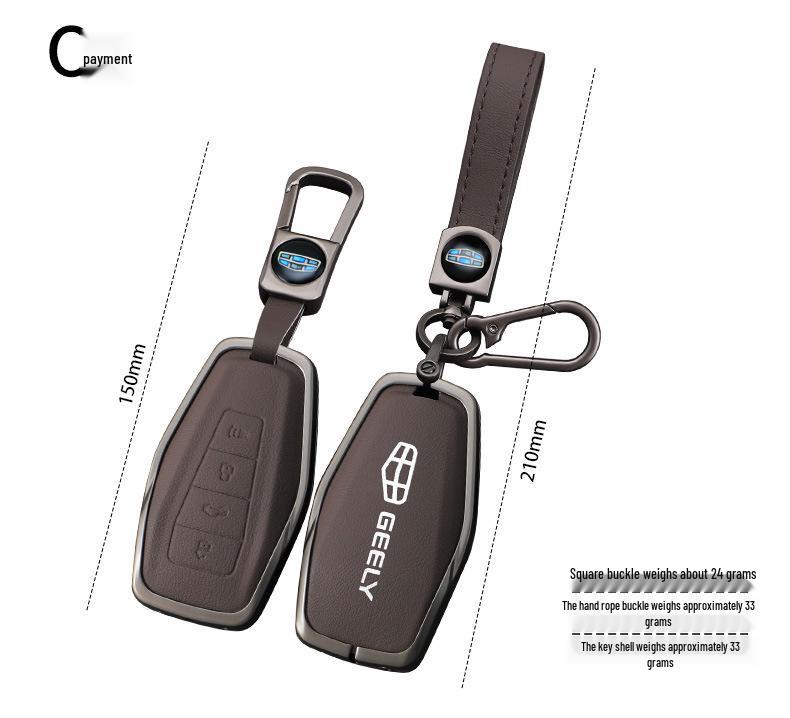Защитный чехол для ключей для моделей Geely Boyue Pro, Xingyue S, Xingrui L - Унисекс-дизайн с корпусом и пряжкой