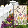Весенний садовый флаг, двухсторонний льняной цветочный флаг, наружный декор, приветственный весенний флаг, приветственное украшение для дома, крыльца, двора, фермерского дома