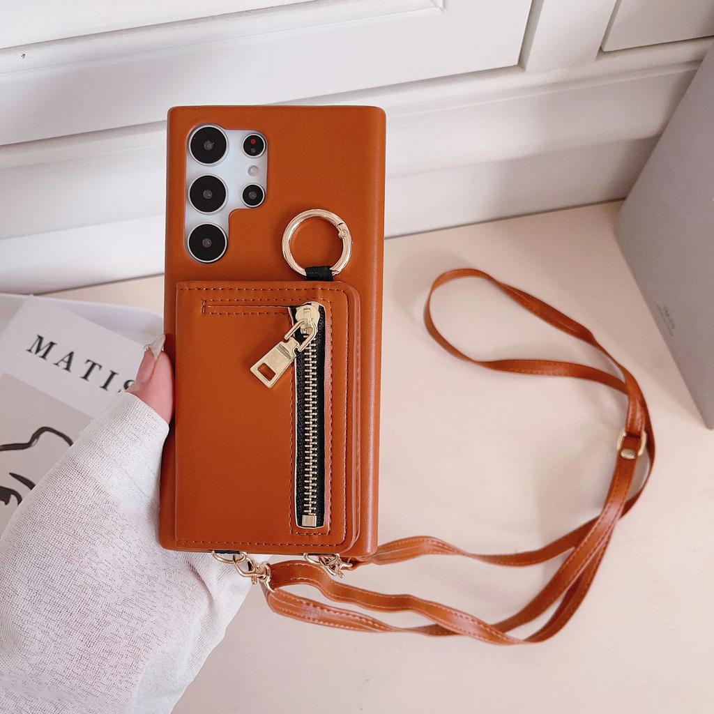 Кожаный кошелек через плечо с держателем для карт, чехол для телефона для Samsung Galaxy S23 FE S25 S24 S22 Ultra Plus A53 A54, противоударный чехол