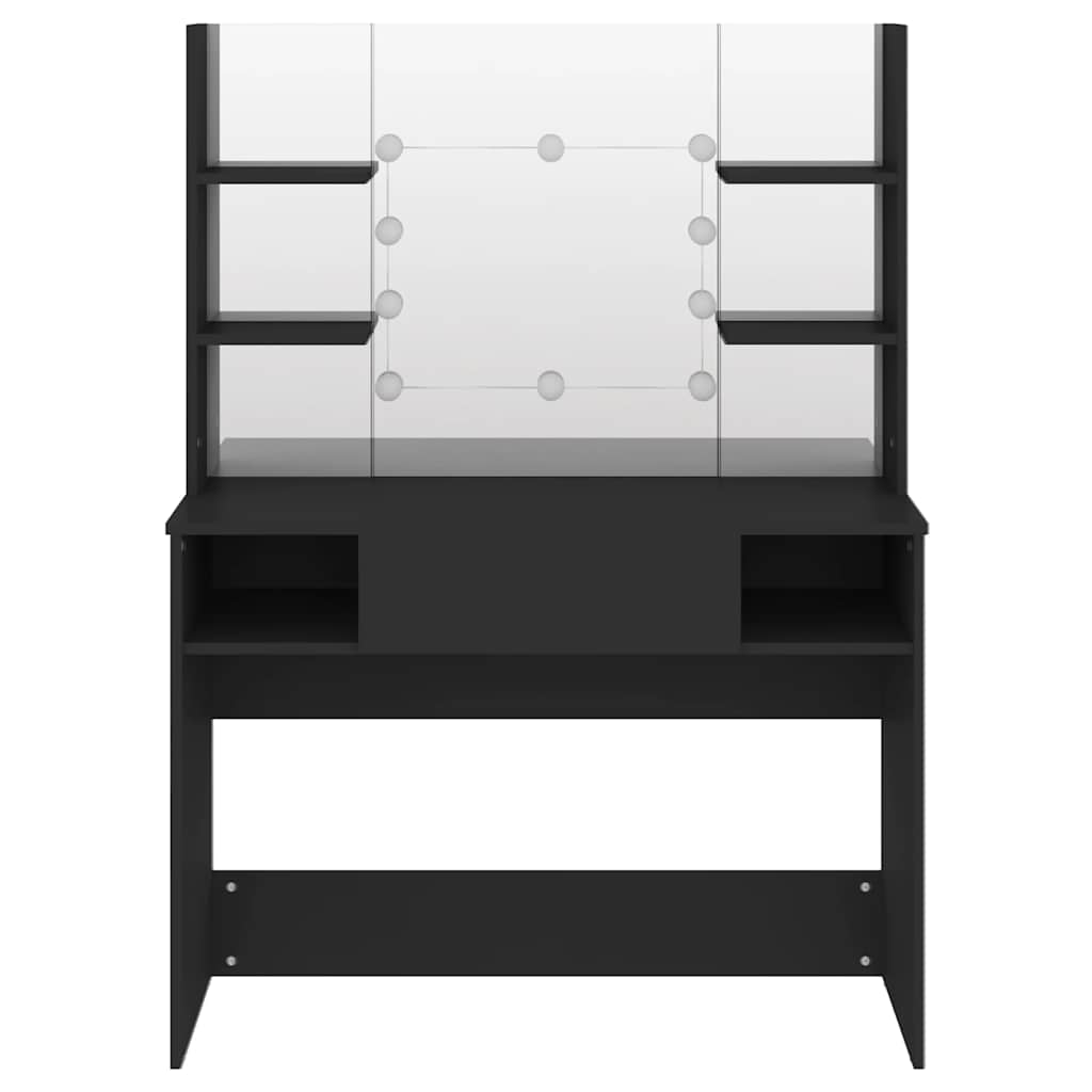 Makeup Table with LED Lighting 100 x 40 x 135 cm MDF Black