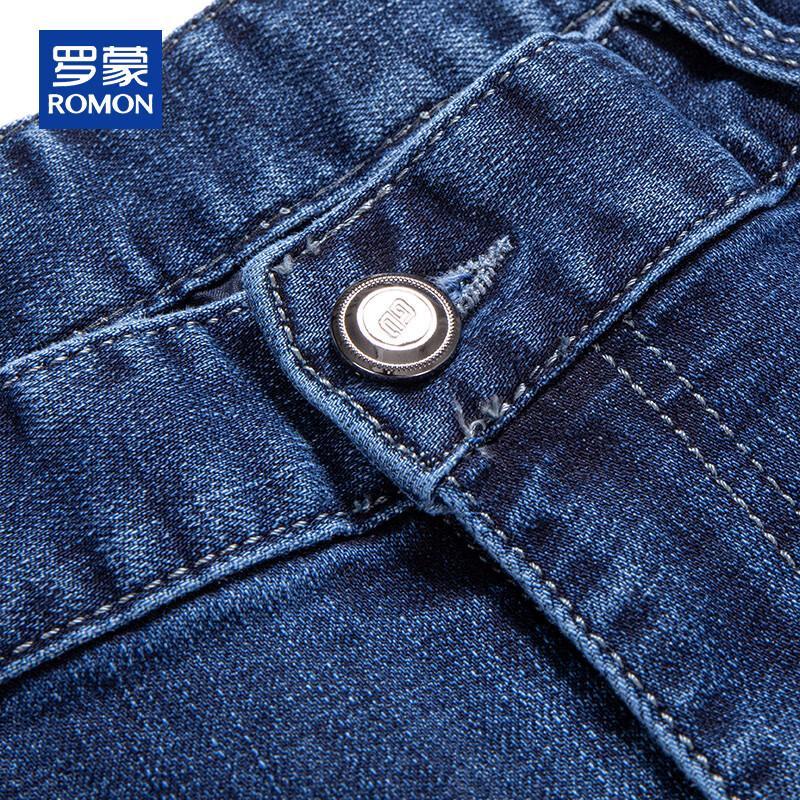 ROMON Мужские свободные джинсы прямого кроя, плотные, осенне-зимние