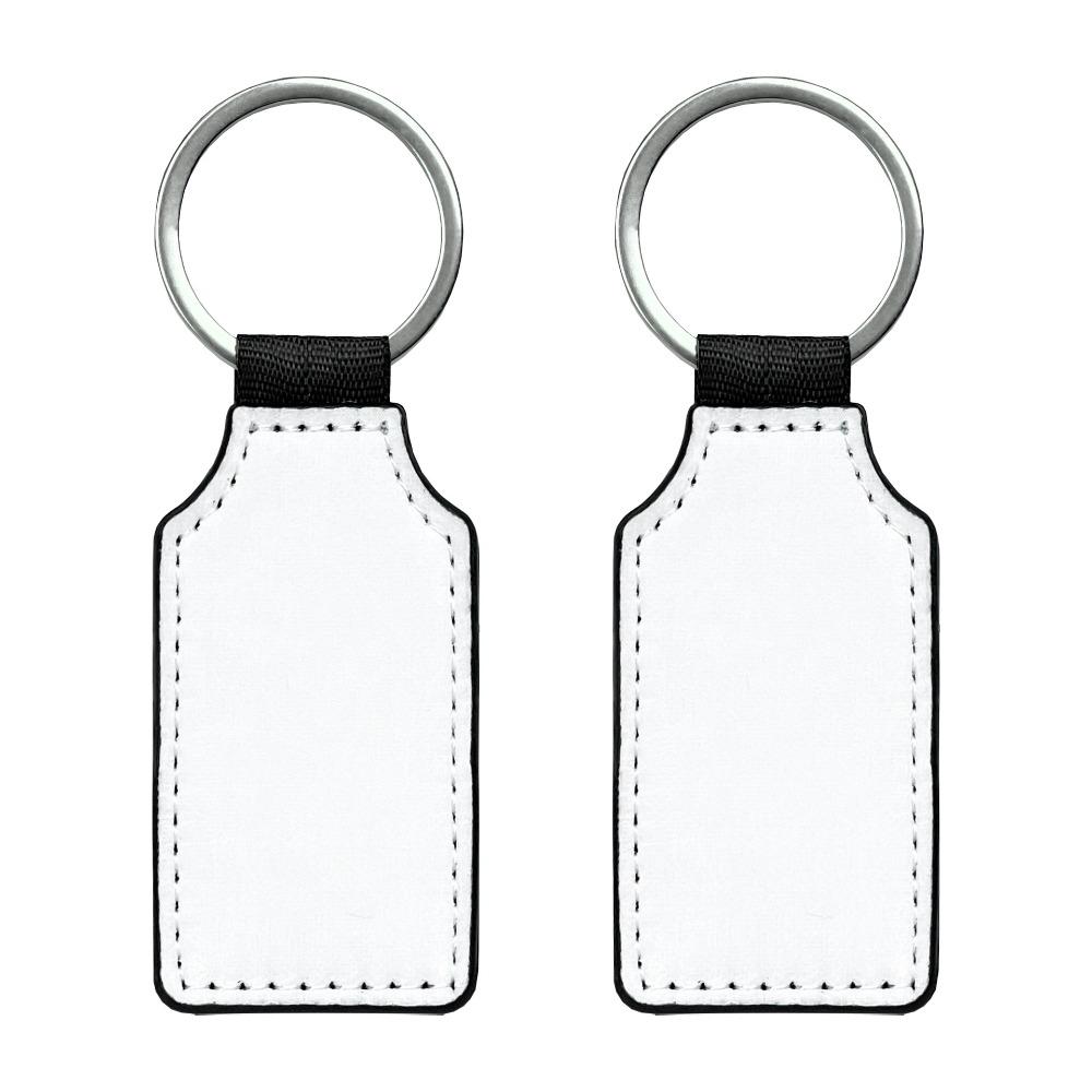 PU Leather Dye Sublimation Blanks Keychain Double Sides Blank ID Tags Keyring  Hanging Accessory