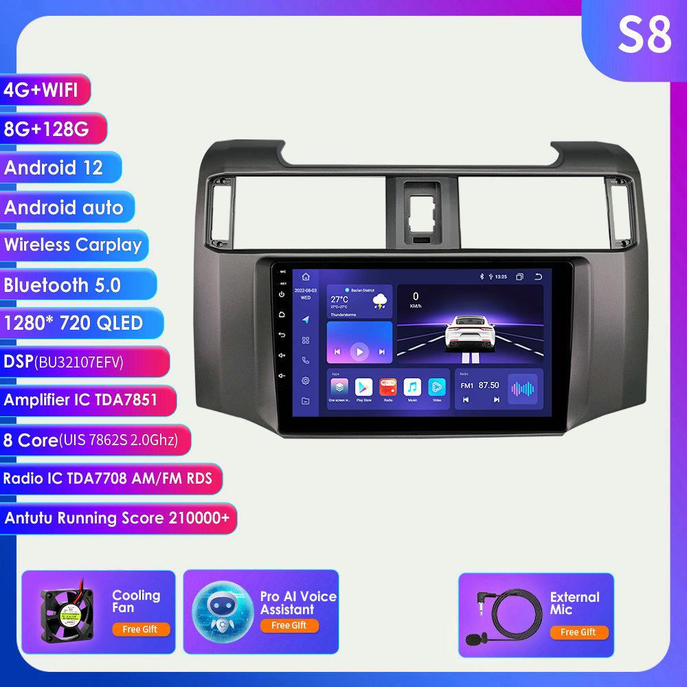 Автомобильная магнитола 4G 9 'Android 12 для Toyota 4Runner 2009-2019 4 Runner Мультимедийный плеер GPS 2din Carplay Авто Стерео DSP Головное устройство с интеллектуальным экраном