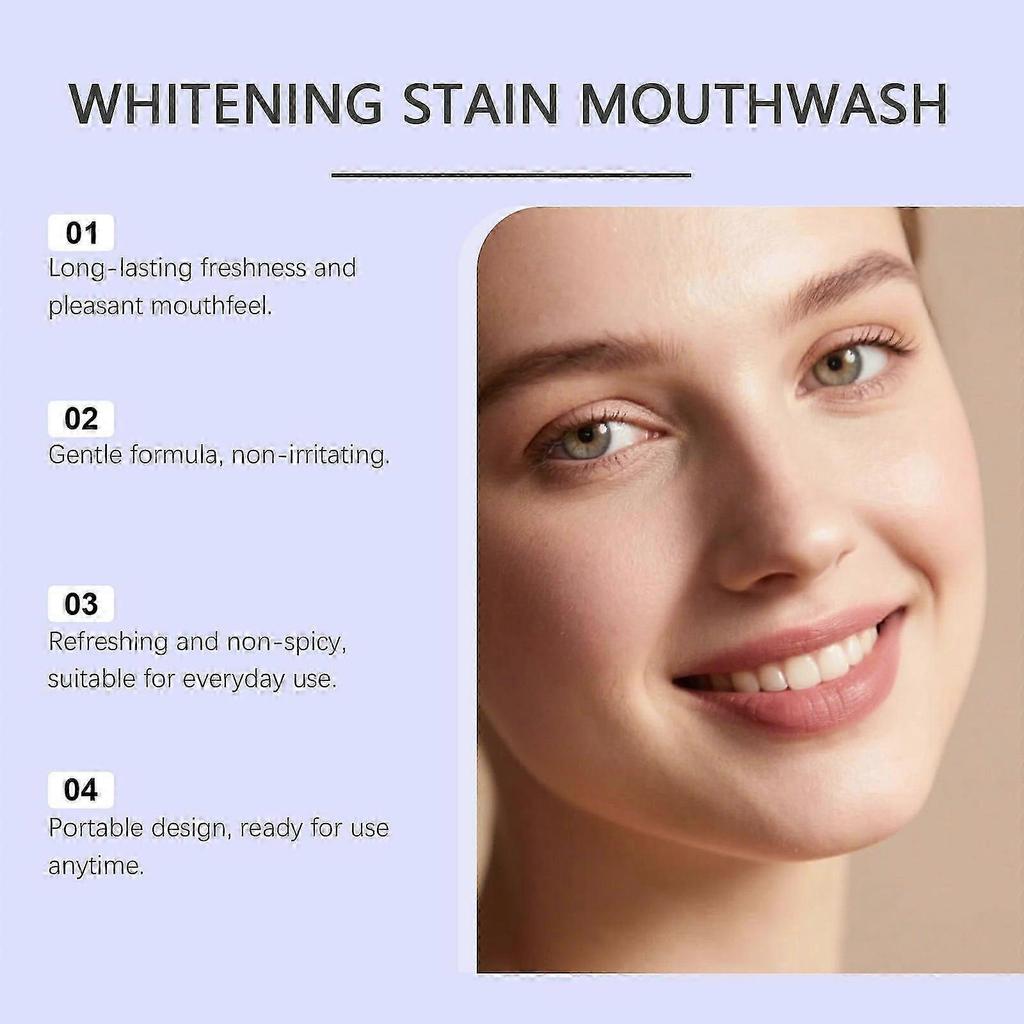 3pcs Stain Whitening Mouthwash, Gunk Removing Mouthwash for Fresh Breath, Hydrogen Peroxide Mouthwash to Promote Whiter Teeth, Peroxide Rinse