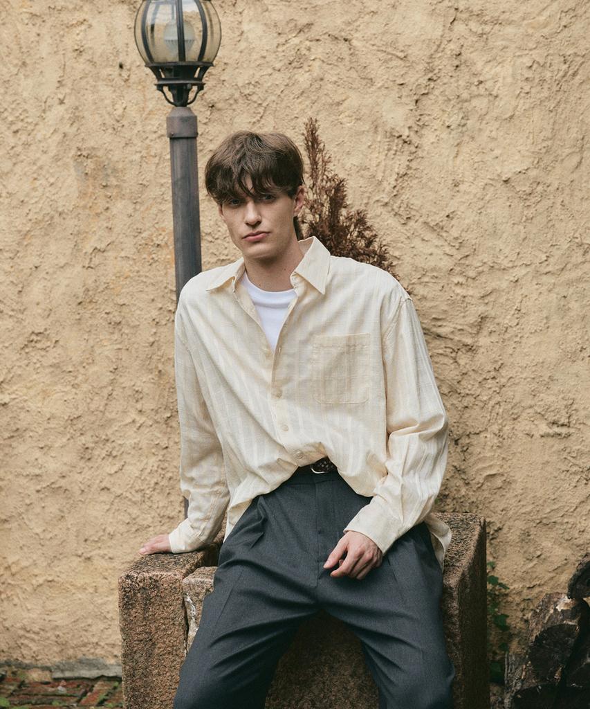 SIECLE Jacquard Check Shirt (Ivory)