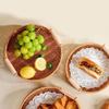 Plastic Round Rattan Storage Tray Handmade Bread Fruit Storage Tray Wicker Storage Baskets  Office