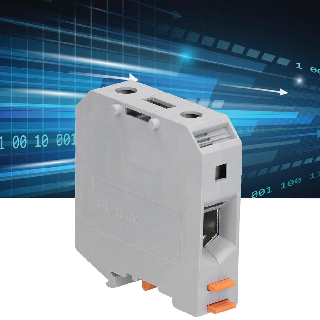 10 шт. клеммная колодка для рельсового соединения, комбинация проводов, нескользящая, 50 мм, 150 А, 1000 В, UK50N