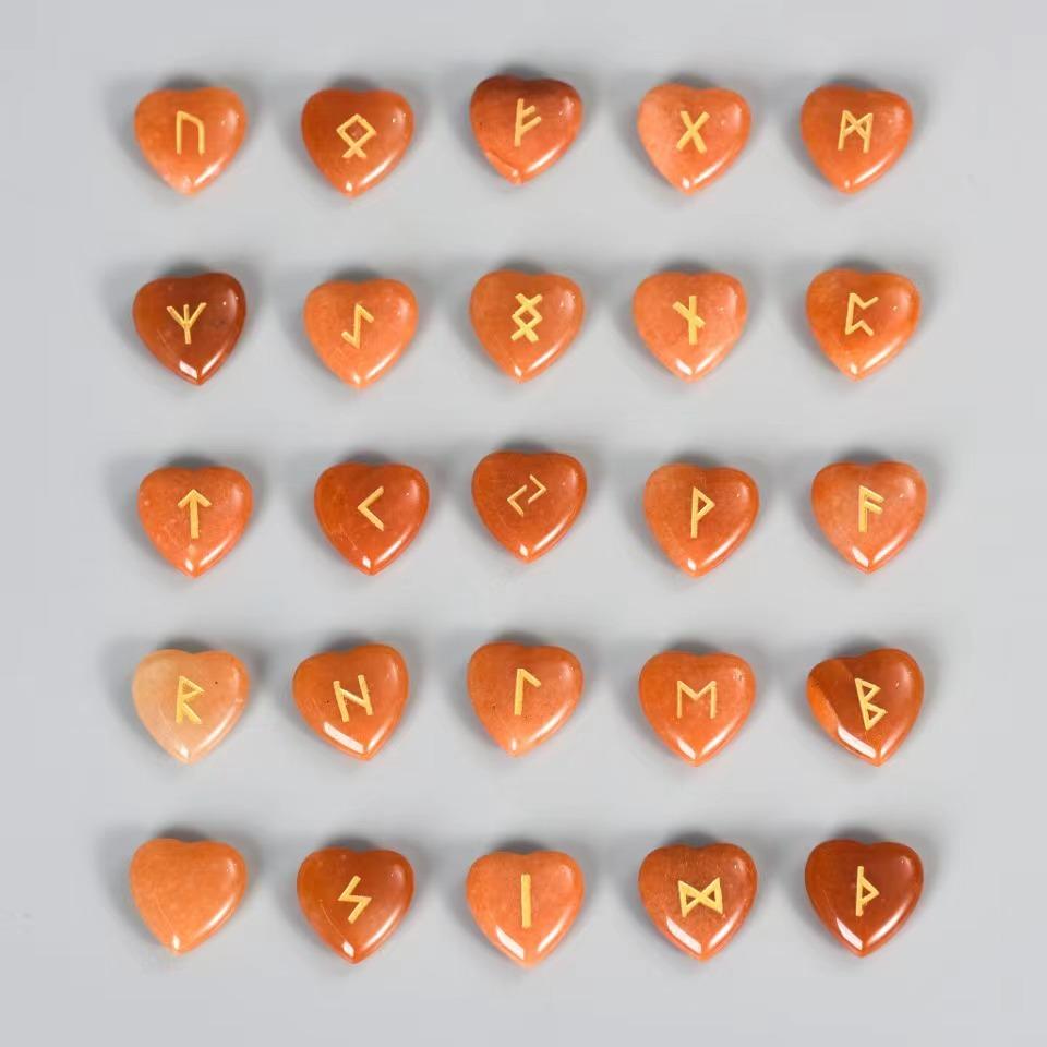 25pcs Per Bag Crystals Healing Stones Natural Reiki Crystal Rune Stone Set