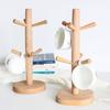 Wooden 6 Hooks Mug Holder Tree Countertop Coffee Cup Holder Detachable Drainage Cup Holder Coffee Counter Bar Accessory