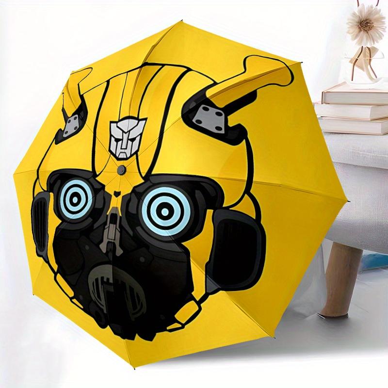 1pc Transformer Bumblebee Automatic Umbrella 8-Bone Design Compact Gear for Outdoor Travel, Perfect Gift for Friends or Family y280828142