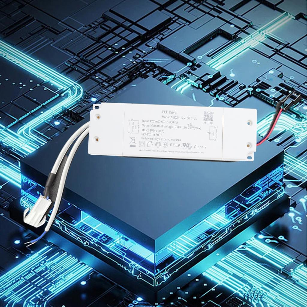 LED Dimmable Driver 12V 24W Dimming LED Power Supply Constant Voltage Adapter LED Driver for Light Bulbs Cabinet Lights