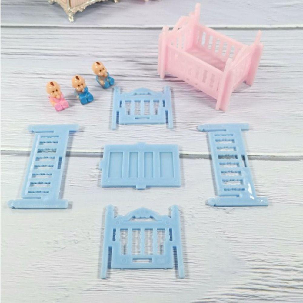 1:12 Кукольный домик Миниатюрный Декор Аксессуар Детская кроватка Постельный набор Люлька для новорожденных Детская кроватка